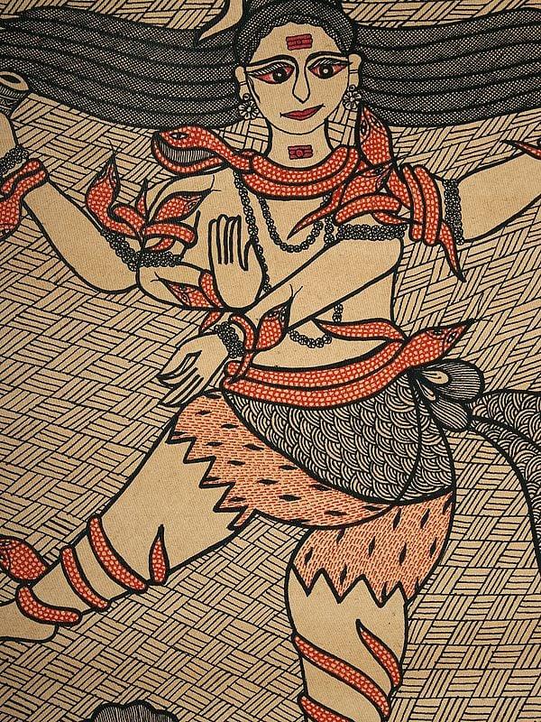 Exotic India Dancing Lord Shiva Madhubani Painting