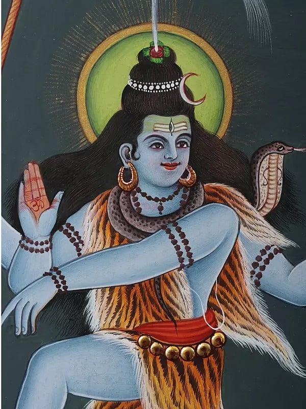 Exotic India Dancing Shiva | Watercolor Painting 