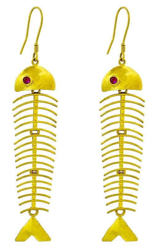 exotic india Dangling Fish Earrings 