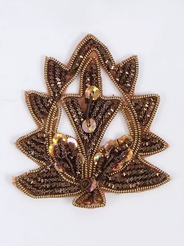 exotic india Deep-Mahogany Zardozi Small Patch 
