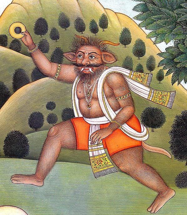 Exotic India Demon Vraka Chasing Shiva