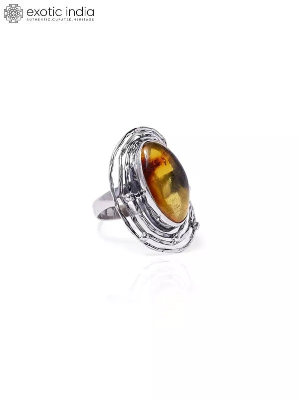 Exotic India Designer Amber Ring 