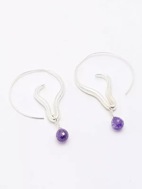 Exotic India Designer Faceted Amethyst Earrings