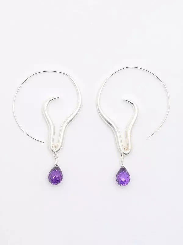 exotic india Designer Faceted Amethyst Earrings