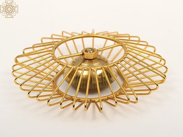 Exotic India Designer Ritual Lamp (Diya) In Brass