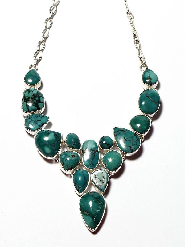 Exotic India Designer Tibetan Turquoise Necklace 
