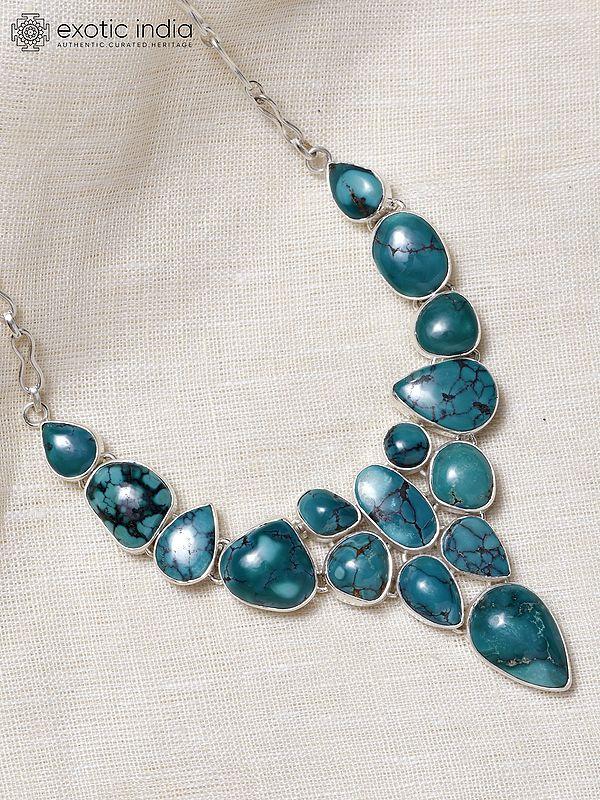 Exotic India Designer Tibetan Turquoise Necklace 