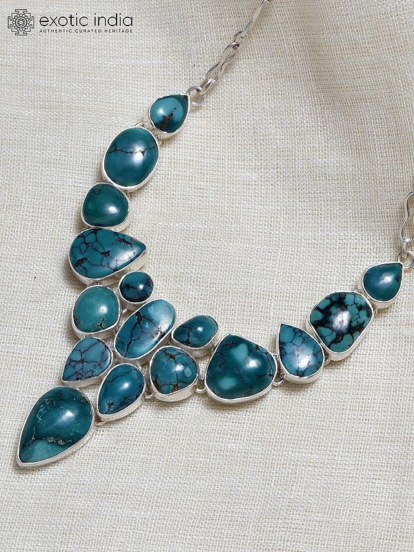 Exotic India Designer Tibetan Turquoise Necklace 