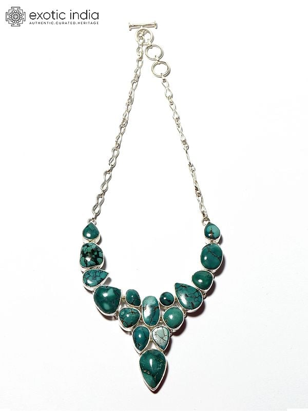 exotic india Designer Tibetan Turquoise Necklace 