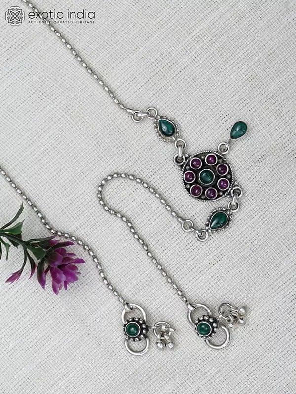 Exotic India Designer Tourmaline Gemstone Anklet 