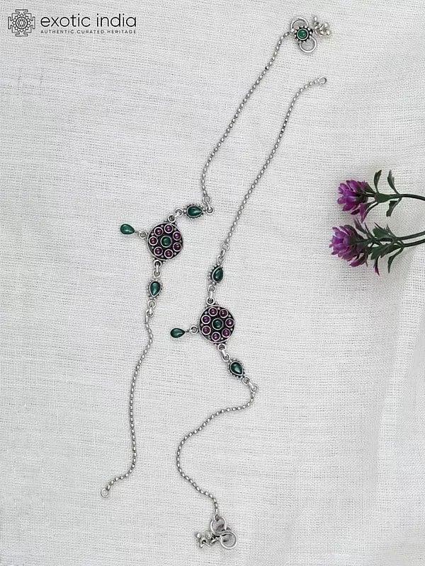 exotic india Designer Tourmaline Gemstone Anklet 