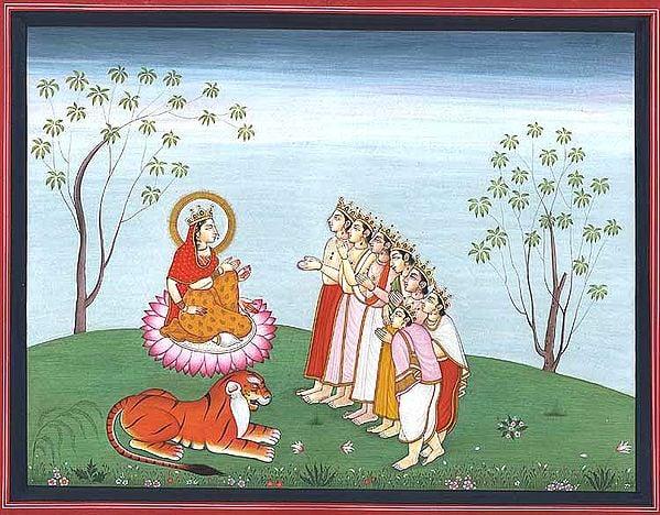 exotic india Devotees Pay Homage to Lakshmi 
