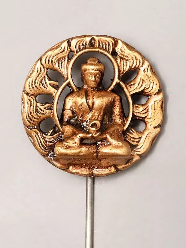 Exotic India Dhyana Mudra Buddha Lapel Pin 