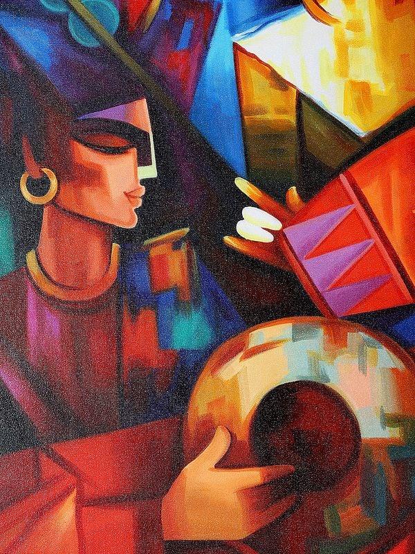 Exotic India Divine Art Of Kirtan | Oil Painting