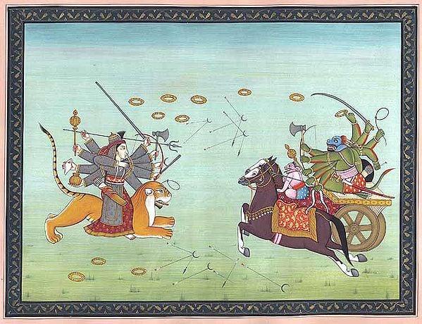 exotic india Durga Slaying Demon