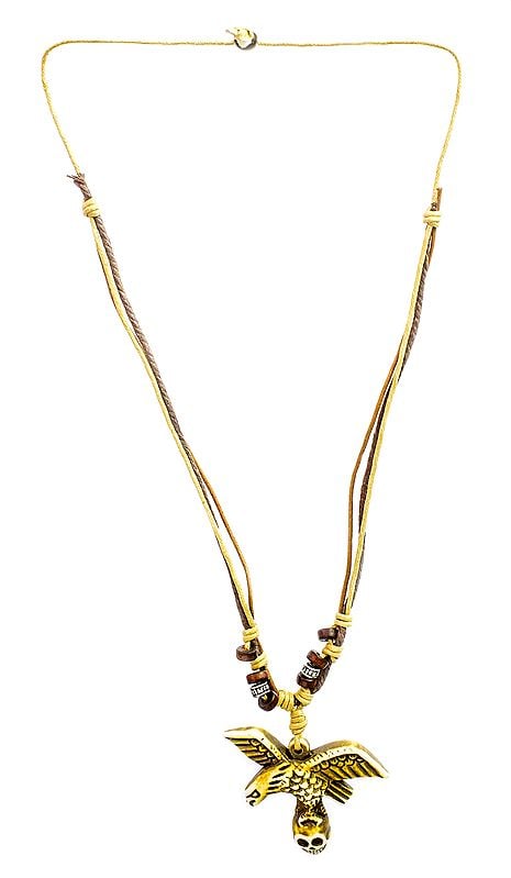 exotic india Eagle with Skull Necklace 