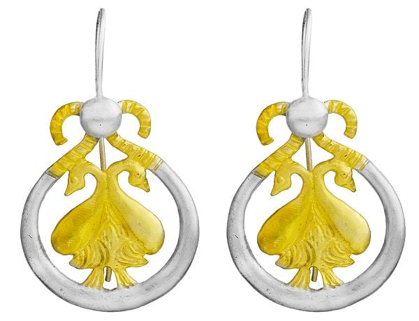 exotic india Earrings with Pairs of Swans