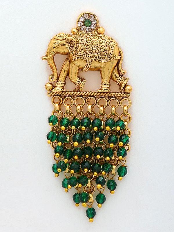 Exotic India Elephant Design Chandbali Earrings 
