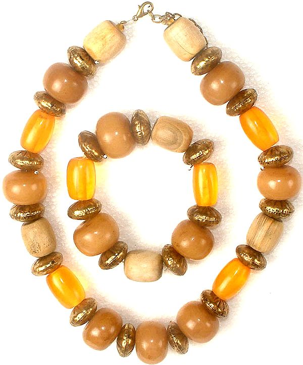 exotic india Ethnic Necklace & Bracelet Set (Fashion) 
