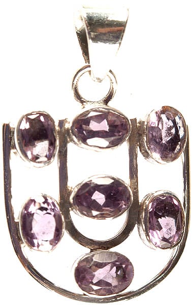 exotic india Faceted Amethyst Citrine Pendant