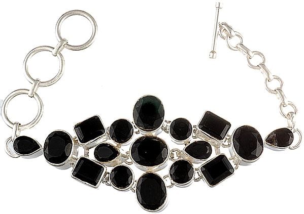 exotic india Faceted Black Onyx Bracelet 