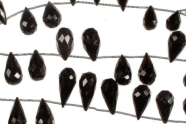 exotic india Faceted Black Onyx Drops 