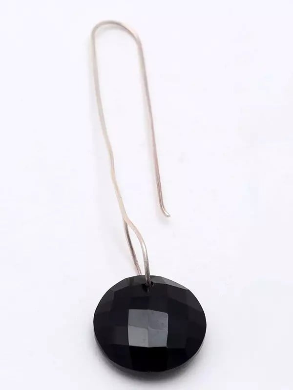 Exotic India Faceted Black Onyx Earrings