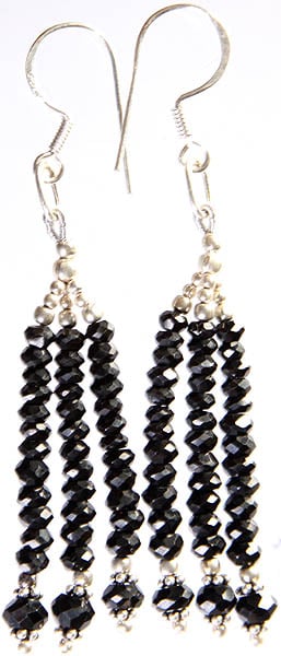 exotic india Faceted Black Onyx Earrings 