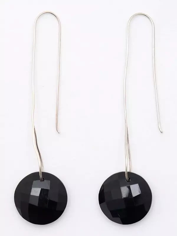 exotic india Faceted Black Onyx Earrings