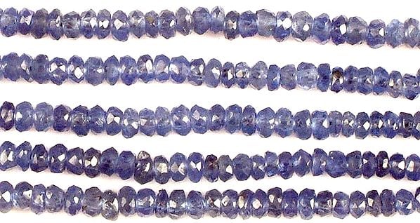 exotic india Faceted Blue Sapphire Rondells 