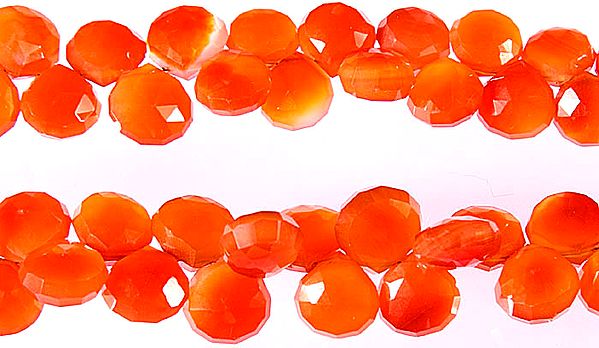 exotic india Faceted Carnelian Briolette