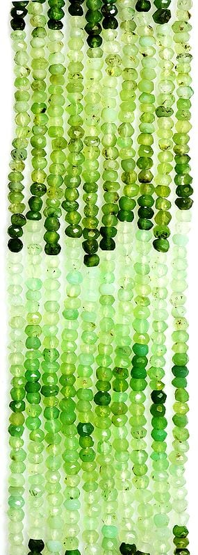 exotic india Faceted Chrysoprasus Rondells 