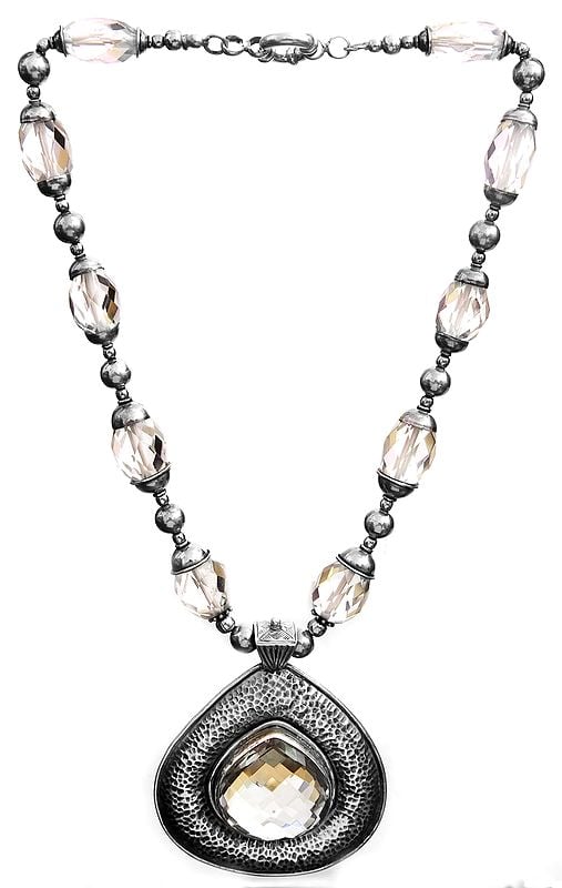 exotic india Faceted Crystal Necklace 