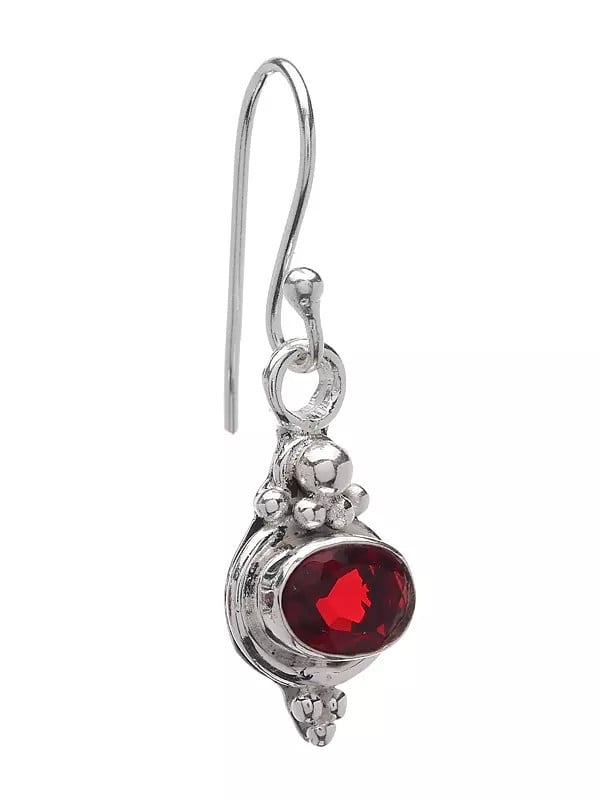 Exotic India Faceted Garnet Hook Earrings 