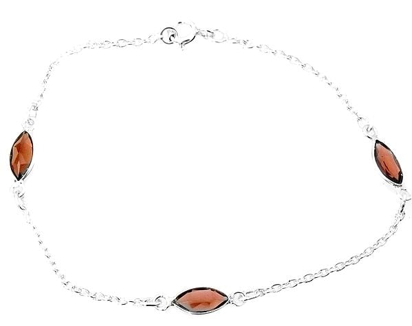 exotic india Faceted Garnet Marquis Bracelet 