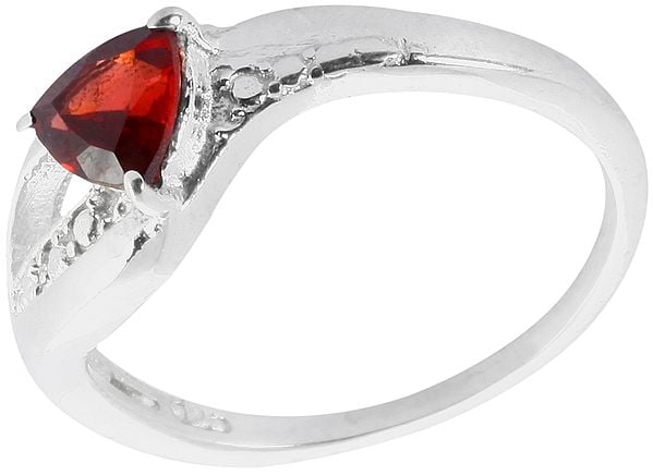 exotic india Faceted Garnet Ring 