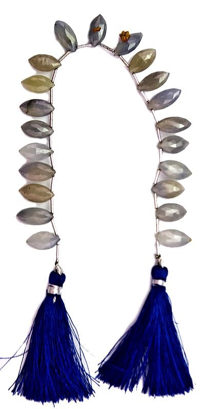 exotic india Faceted Gray Chalcedony Briolette 