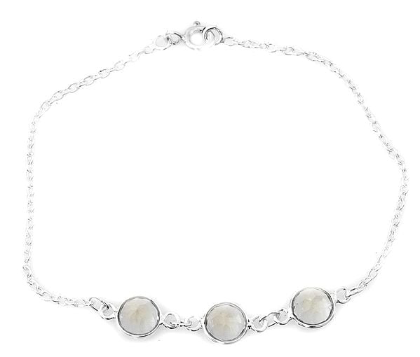 exotic india Faceted Green Amethyst Bracelet 