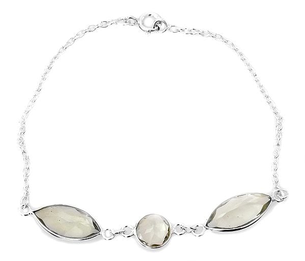 exotic india Faceted Green Amethyst Bracelet 