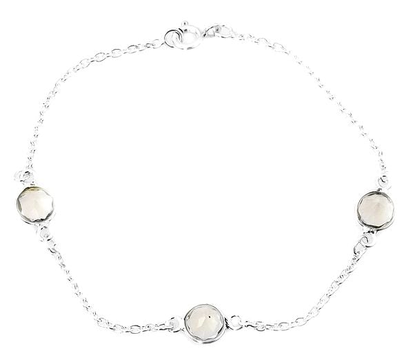 exotic india Faceted Green Amethyst Bracelet 