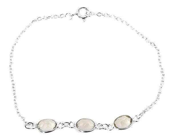 exotic india Faceted Green Amethyst Bracelet 