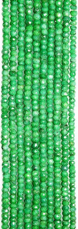 exotic india Faceted Green Corundum Rondells