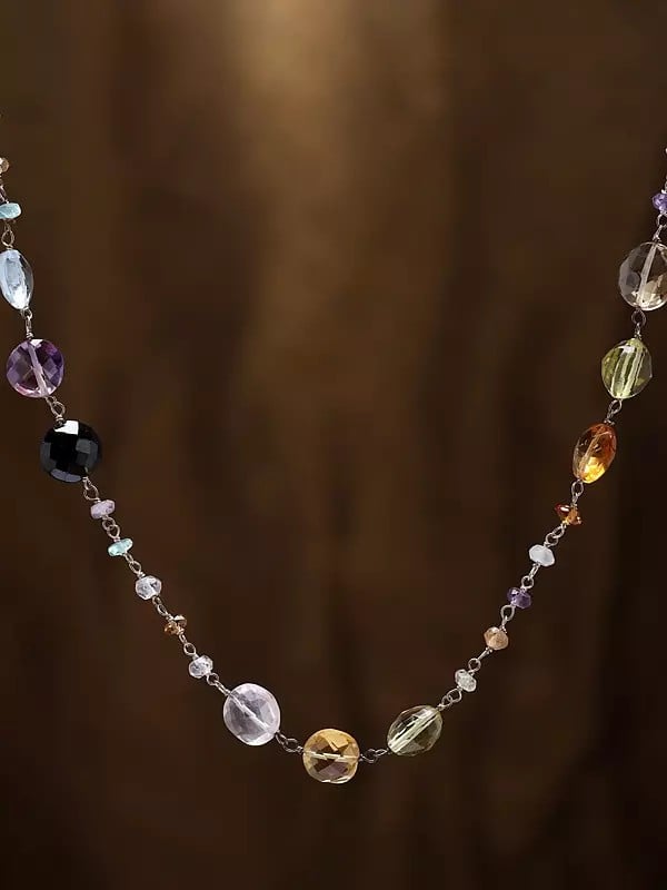 Exotic India Faceted Multi Stone Necklace 