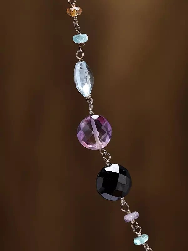 Exotic India Faceted Multi Stone Necklace 