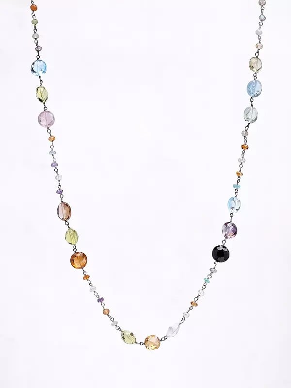 exotic india Faceted Multi Stone Necklace 