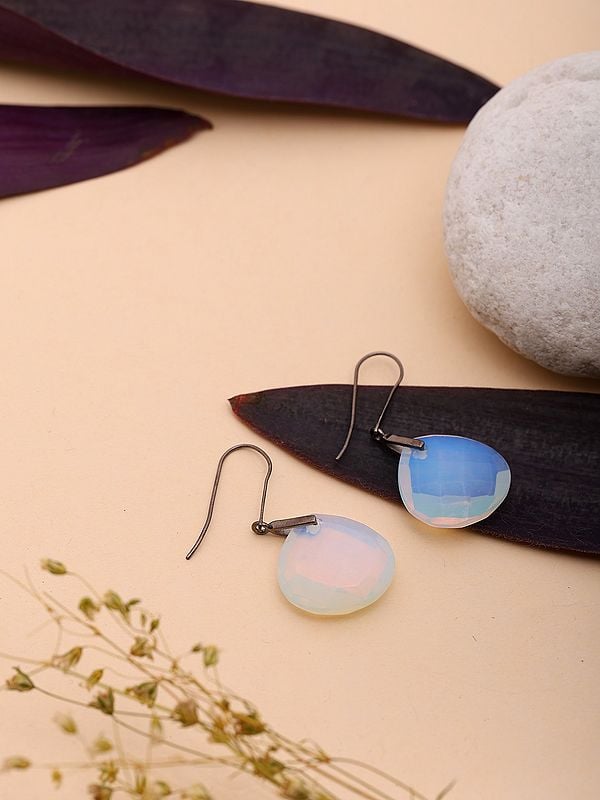 Exotic India Faceted Opalite Hook Earrings 
