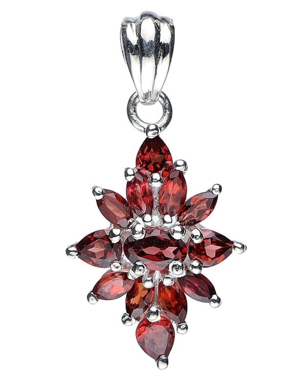 Exotic India Faceted Pendant Earrings And Ring Set 