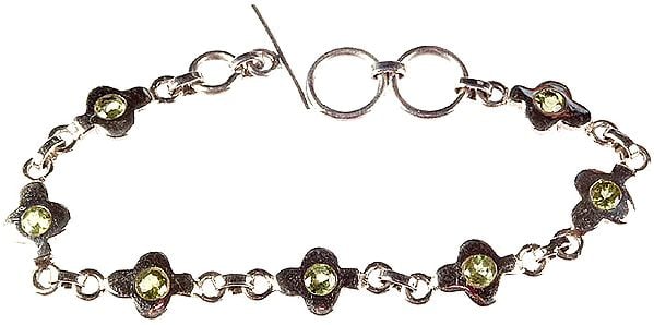 exotic india Faceted Peridot Bracelet