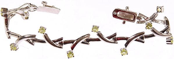 exotic india Faceted Peridot Bracelet 