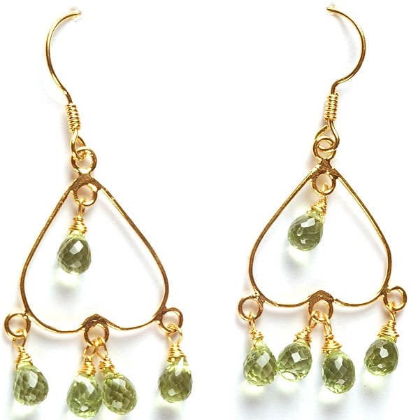 exotic india Faceted Peridot Drop Chandeliers 